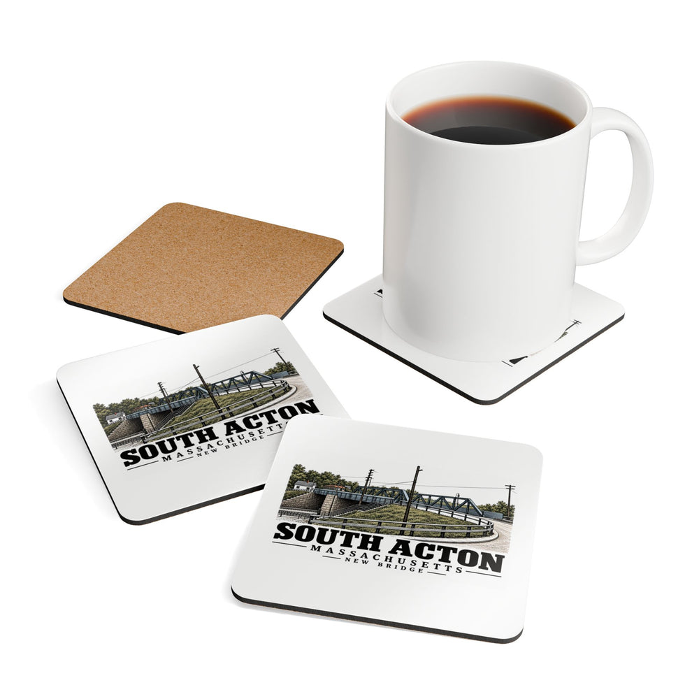 Illustrated New Bridge in Acton on corkwood coaster set