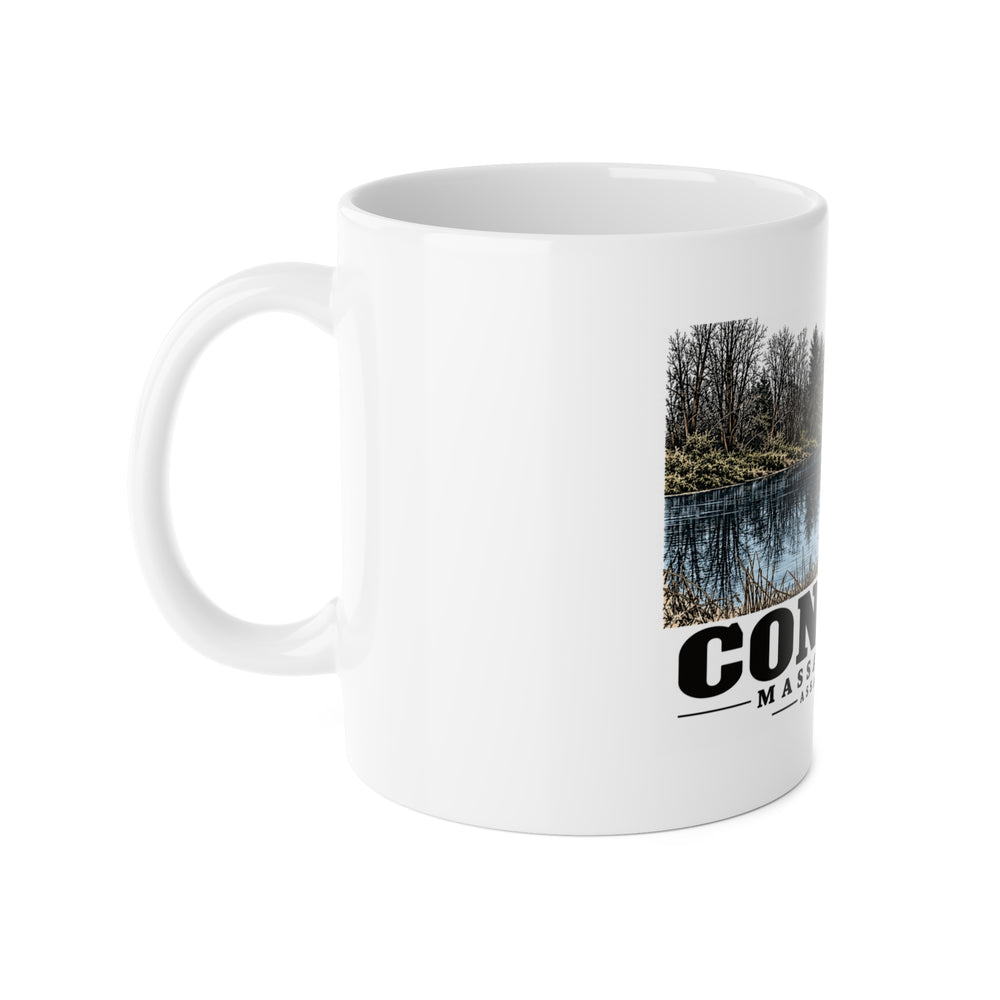 Illustrated Assabet River in Concord on ceramic mug