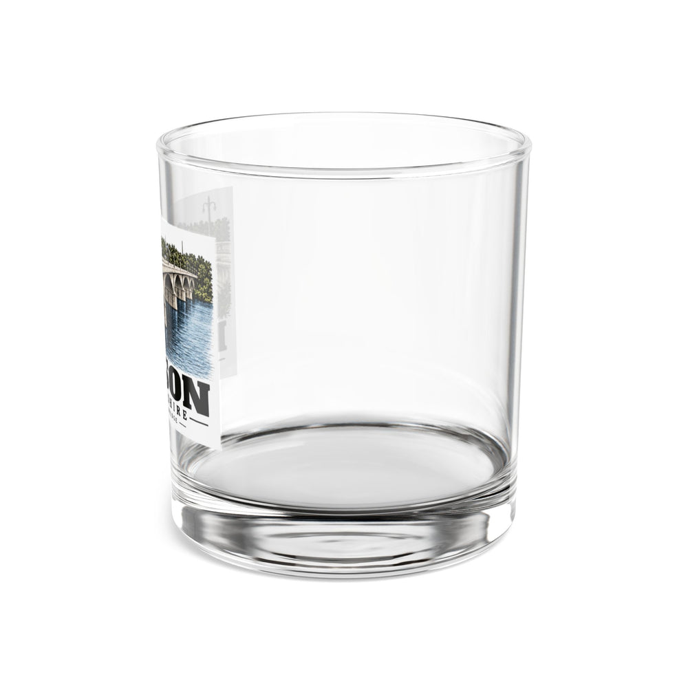 Taylor’s Falls concrete bridge, Hudson illustration on 10 oz rocks glass — left side view