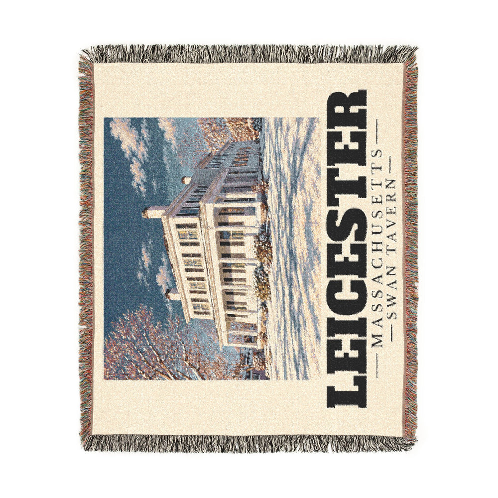 Swan Tavern — Leicester, Massachusetts Woven Blanket