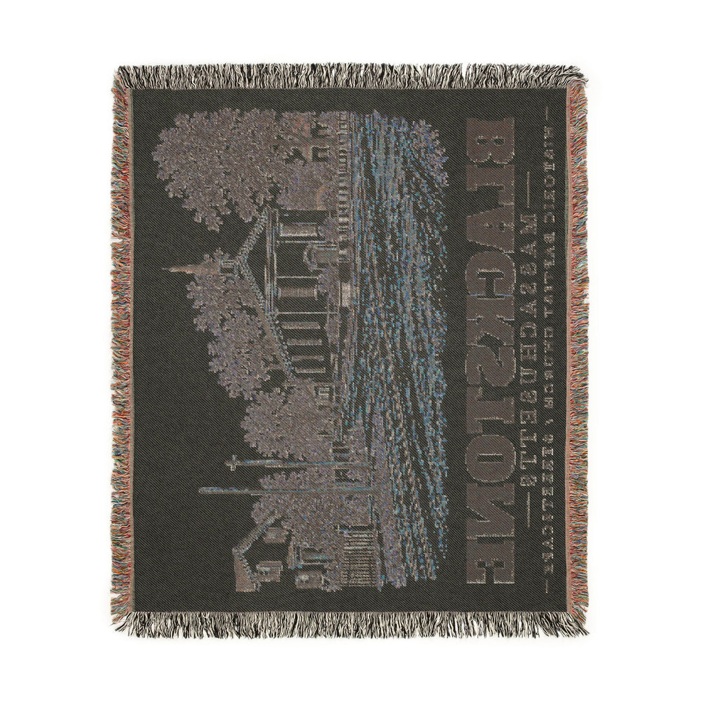 Historic Baptist Church / Streetscape — Blackstone, Massachusetts woven blanket, product view 4
