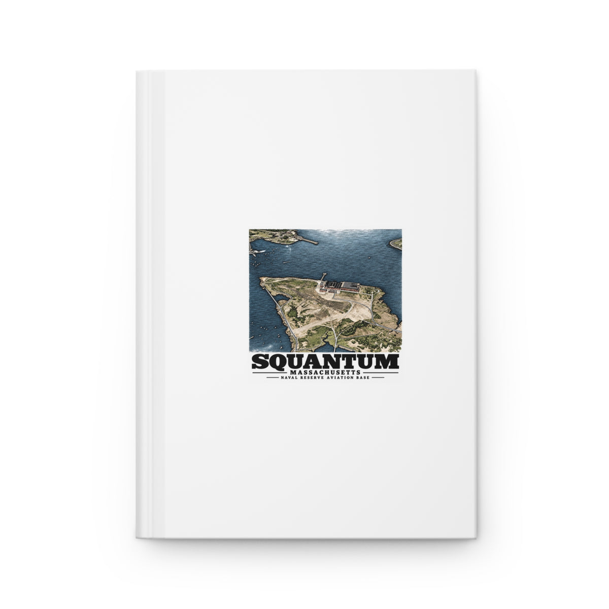NRAB Squantum Boston, MA landing field and buildings looking north into Dorchester Bay Matte Hardcover Journal - Boston Harbor