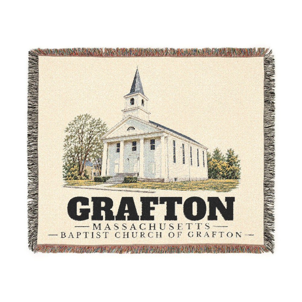 Baptist Church of Grafton — Grafton, Massachusetts woven blanket, product view 1