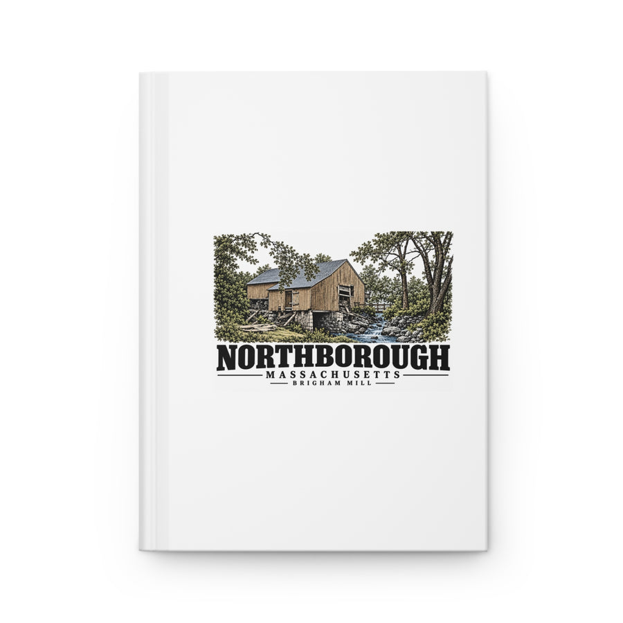 Illustrated Brigham Mill in Northborough on matte hardcover journal