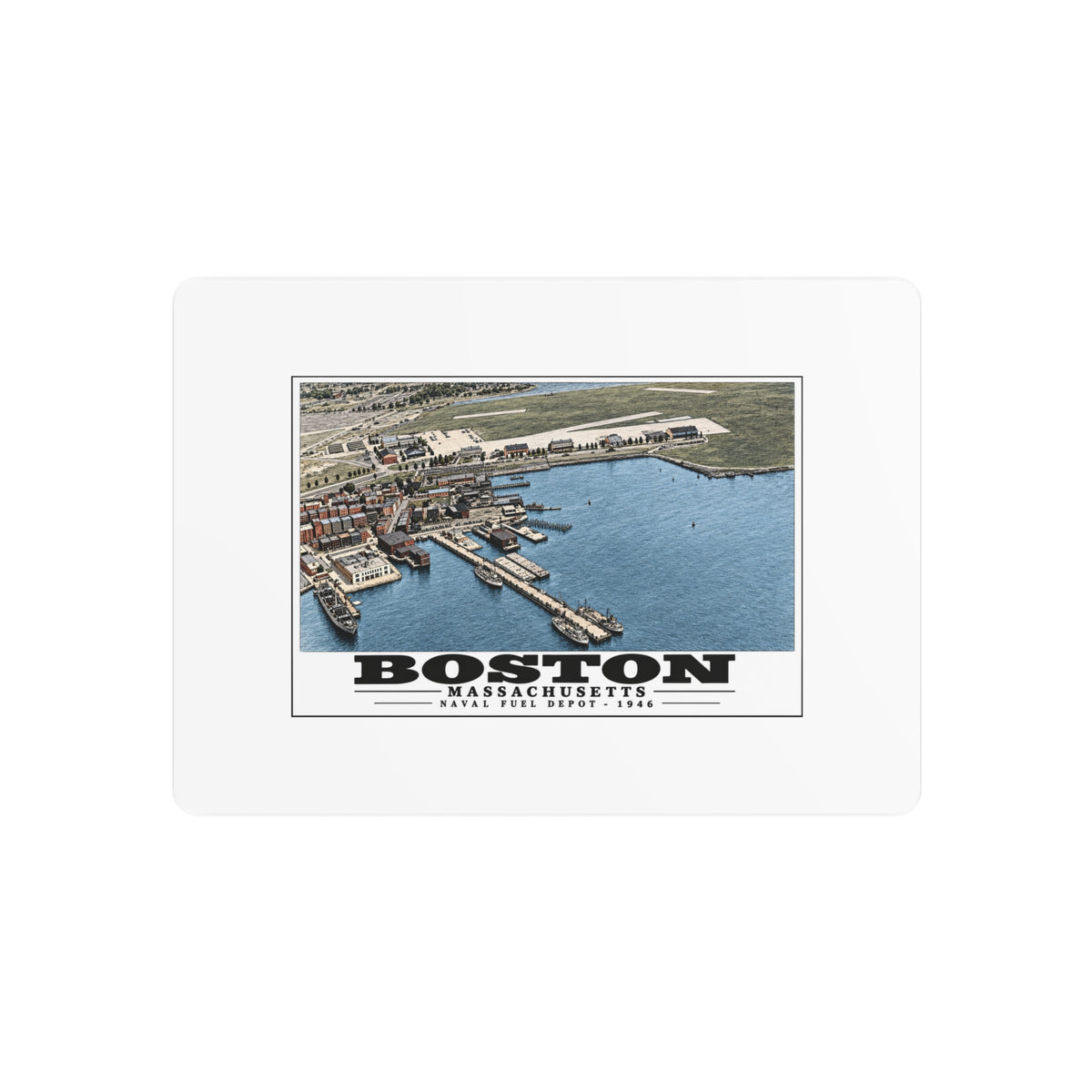 Fuel Depot 7 × 5 in Horizontal Metal Wall Art - Boston Harbor