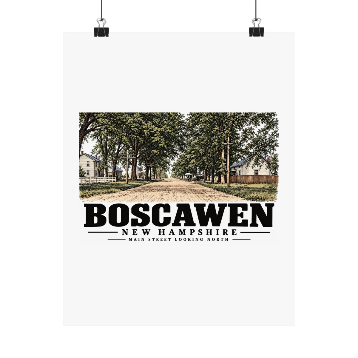 11 x 14 front of Main Street Looking North matte poster, Boscawen, New Hampshire.