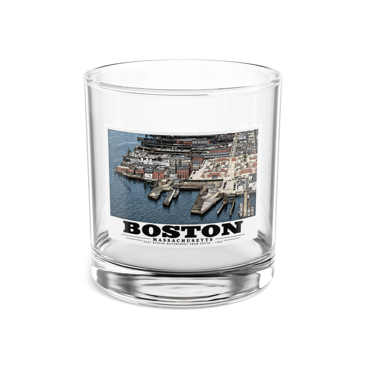 Maritime Coal Co., East Boston, MA -from South 1000 ft. 10 oz Rocks Glass - Boston Harbor
