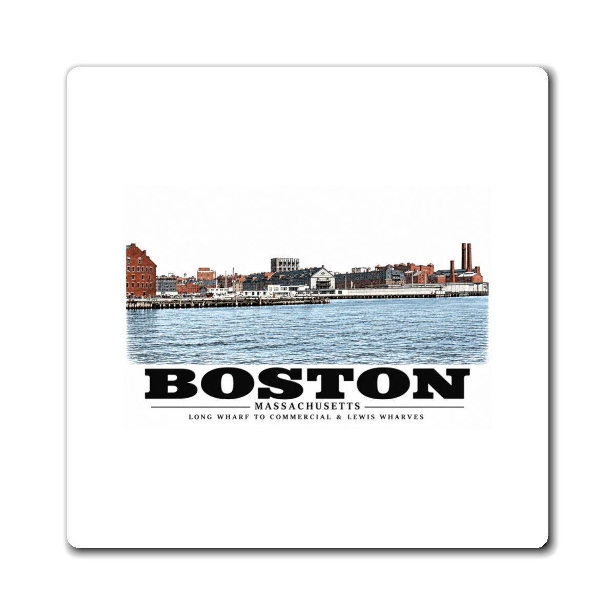 Long Wharf left to Commercial and Lewis right 4 in Magnet - Boston Harbor