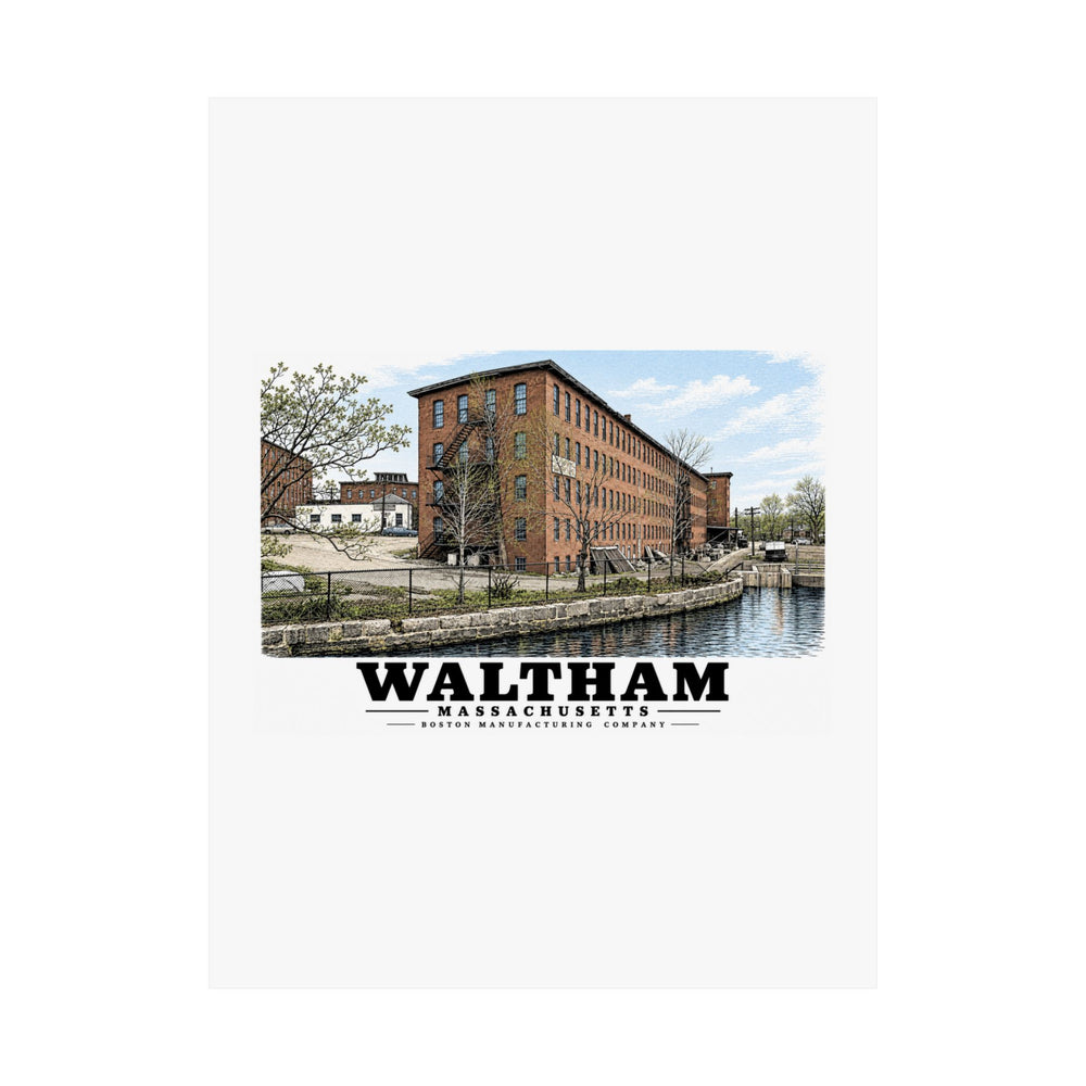Illustrated Boston Manufacturing Company in Waltham on unframed matte poster
