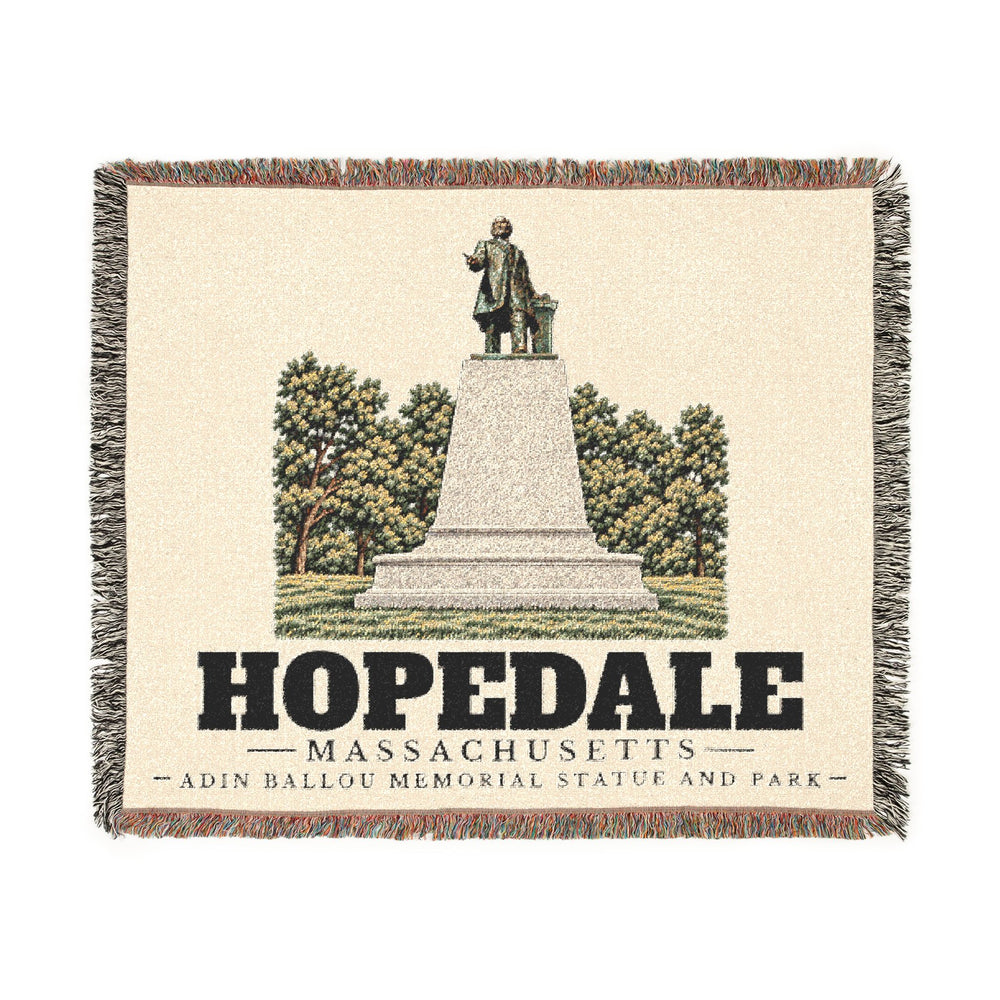 Adin Ballou Memorial Statue and Park — Hopedale, Massachusetts woven blanket, product view 1