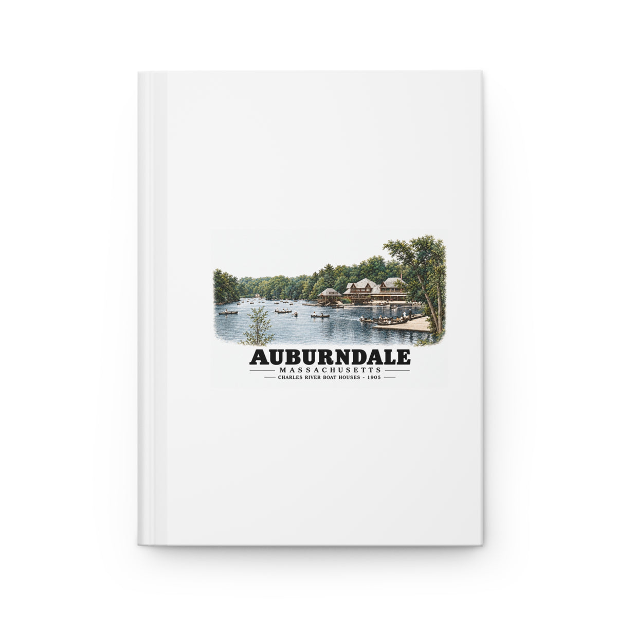 Norumbega Park shore, Charles River Lakes District, Auburndale Matte Hardcover Journal - Charles River