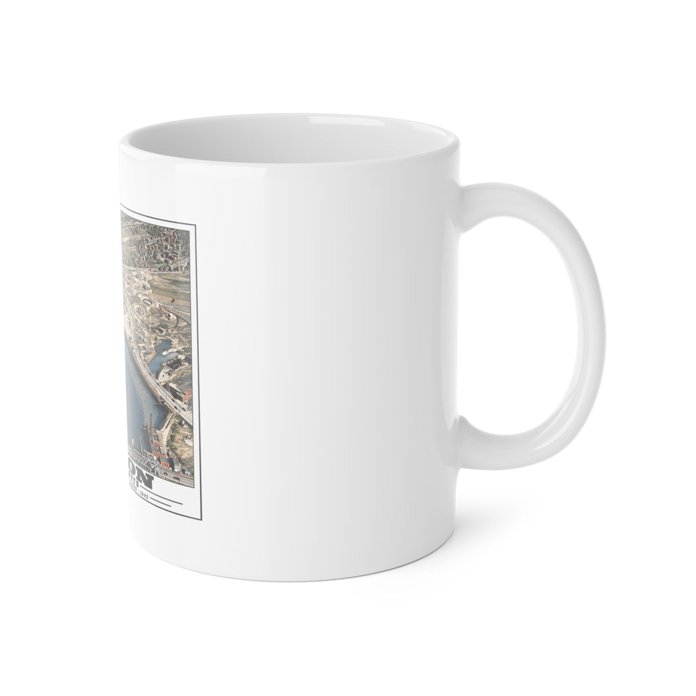Orient Heights taken at 600 feet-Shore line, Chelsea Creek, East Boston 11 oz White Ceramic Mug - Boston Harbor