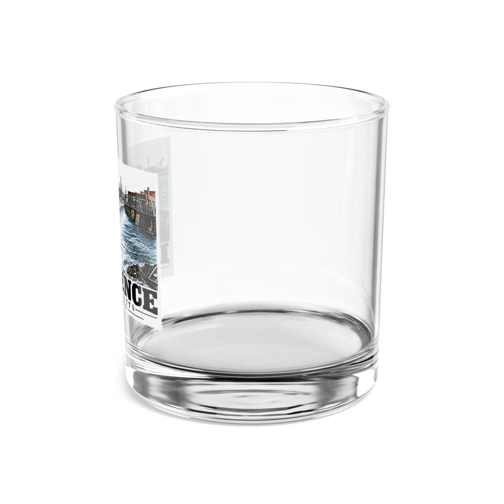 Illustrated Falls at Lawrence in Lawrence on rocks glass