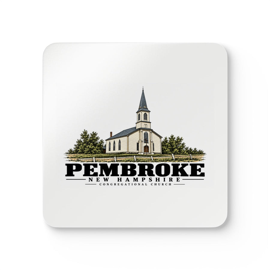 Pembroke Congregational Church, Pembroke Street Cork Back Coaster Set - Merrimack Valley Goods