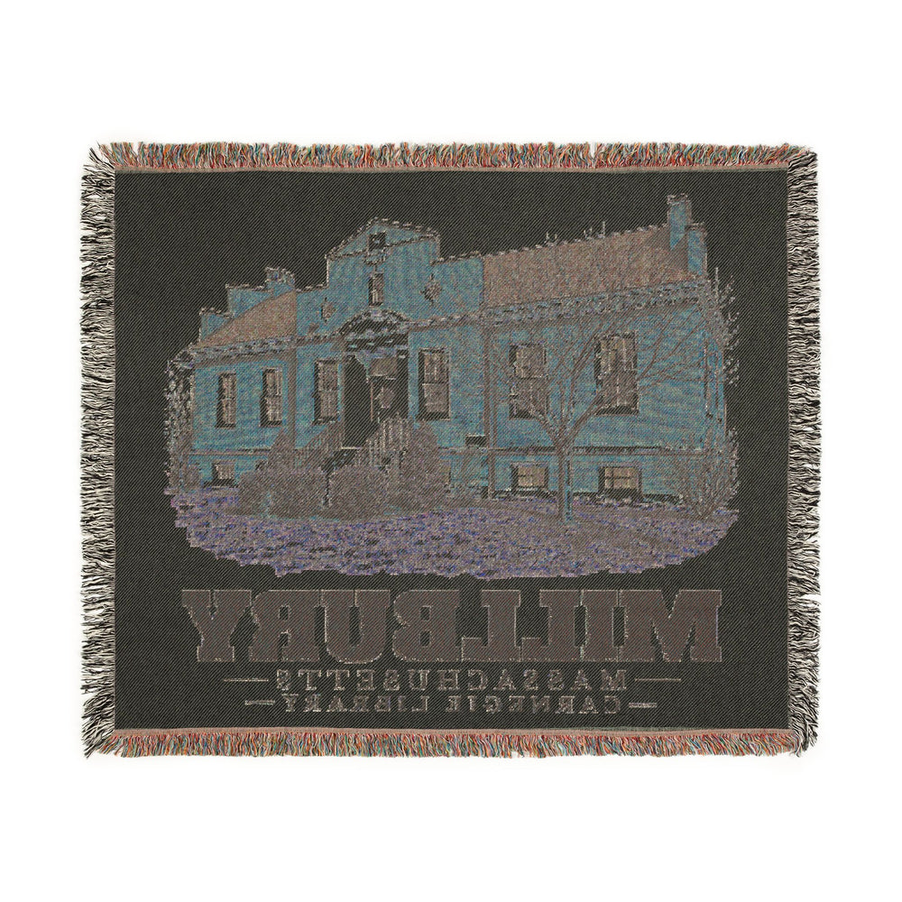Carnegie Library — Millbury, Massachusetts woven blanket, product view 3