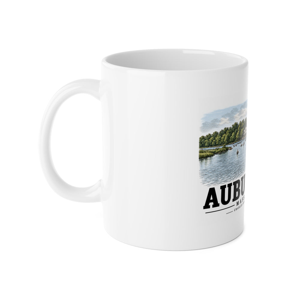 The Charles River from Weston Bridge, Auburndale, Mass. 11 oz White Ceramic Mug - Charles River