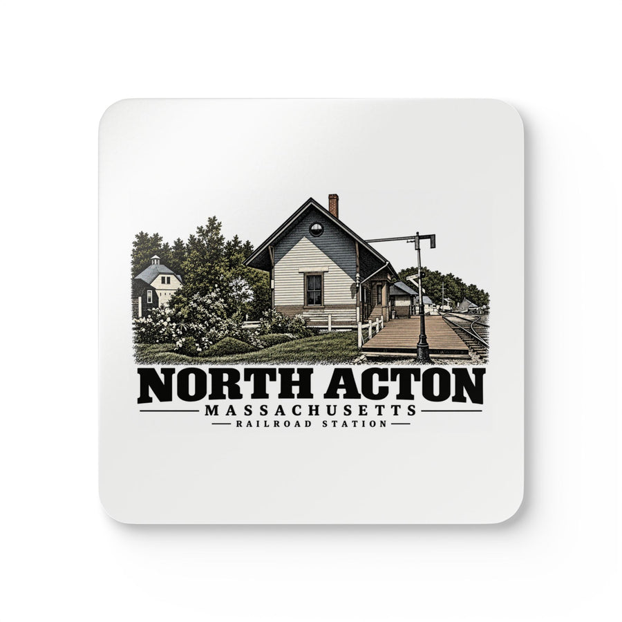 ACTON Railroad Station Cork Back Coaster Set - Assabet Valley Goods