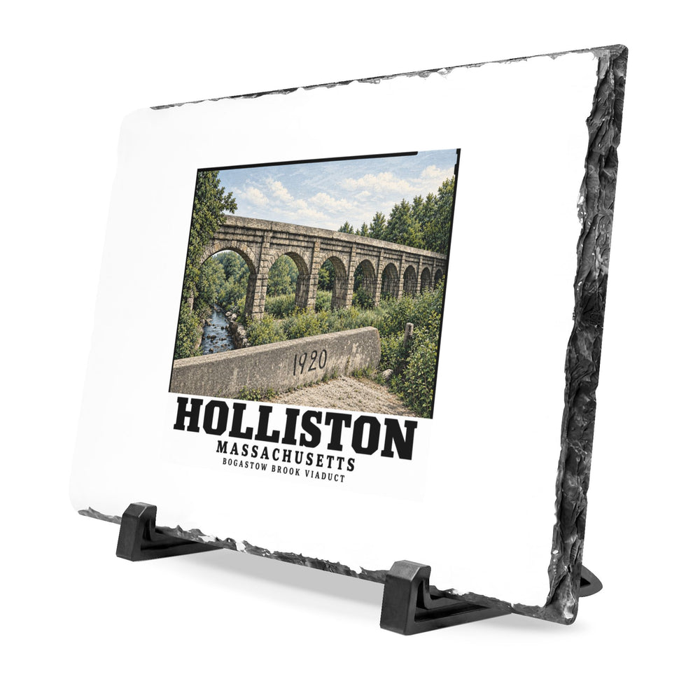 Bogastow Brook Viaduct native survey image - negative number verification required 7 × 11 in Slate Desk Plaque - Charles River