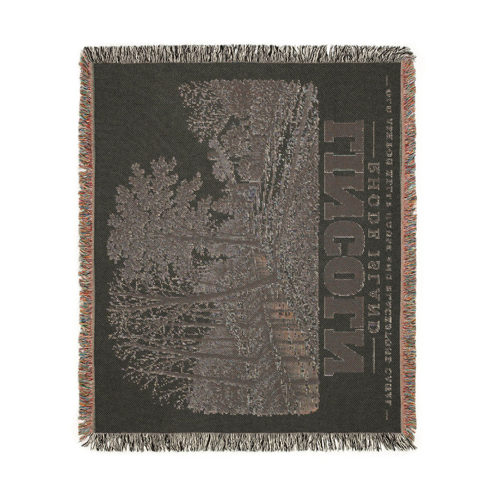 Old Ashton Kelly House and Blackstone Canal — Lincoln, Rhode Island woven blanket, product view 4