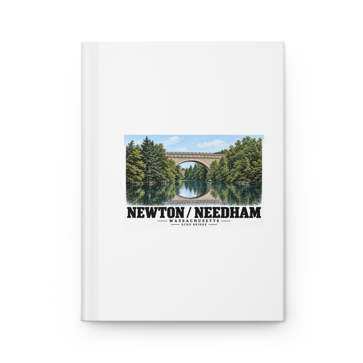 Journal front cover with Echo Bridge artwork and Newton/Needham lettering