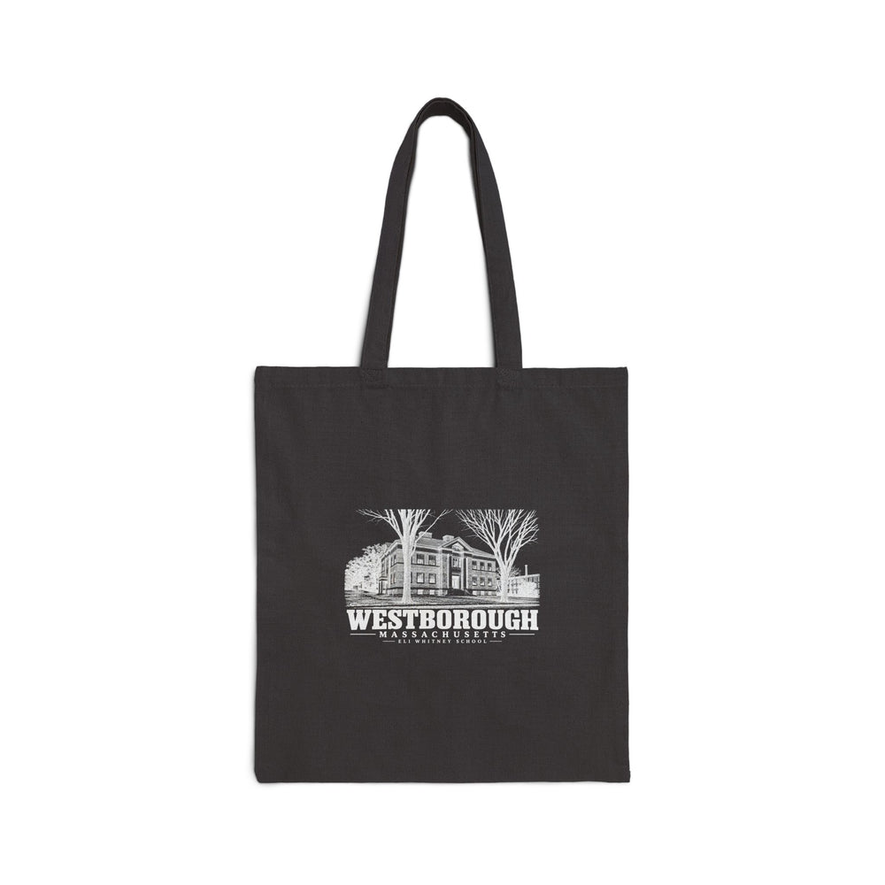 Eli Whitney School Natural + Black Heavy Canvas Tote - Assabet Valley Goods