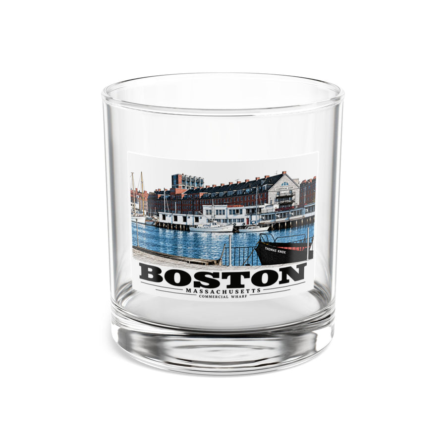 Commercial Wharf from Long Wharf 10 oz Rocks Glass - Boston Harbor