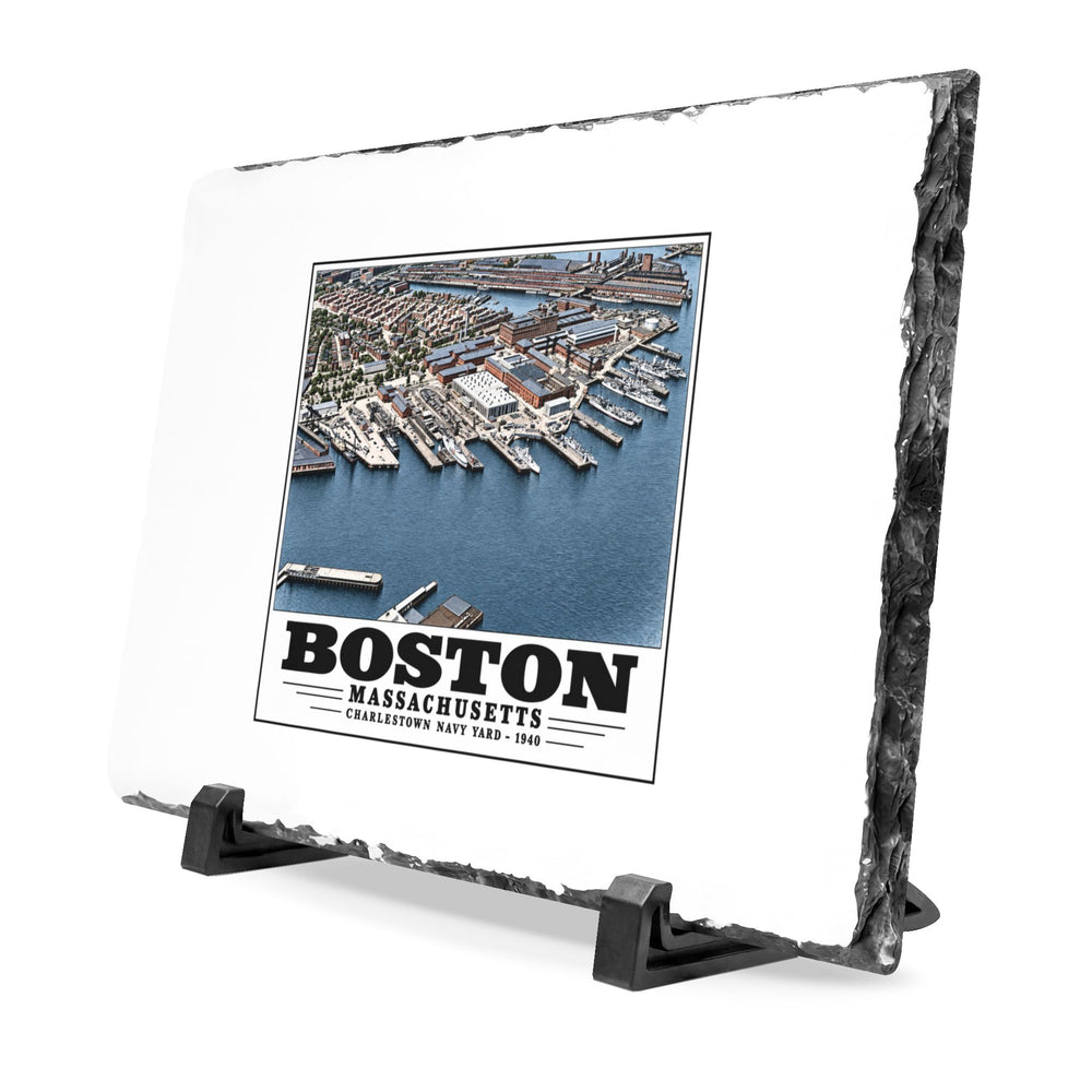Illustrated Charlestown Navy Yard, June 1940 in Charlestown on slate desk plaque