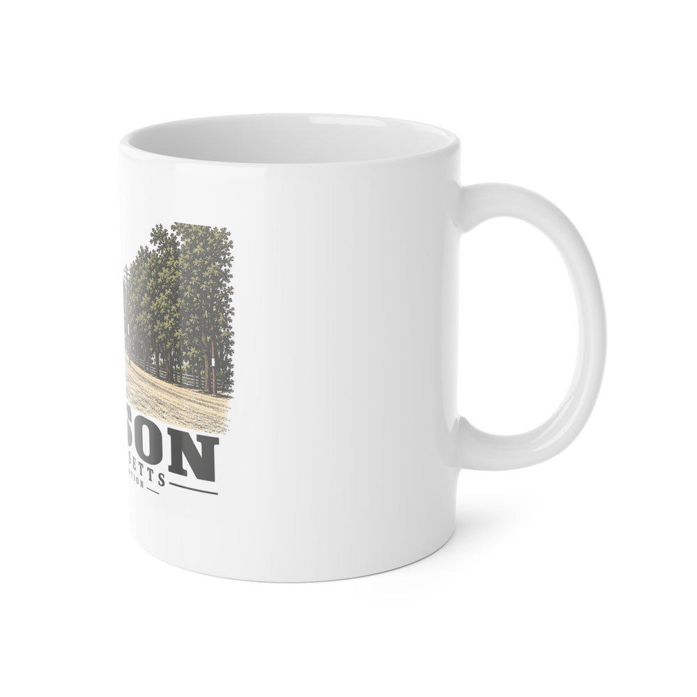 Illustrated Railroad Station in Hudson on ceramic mug