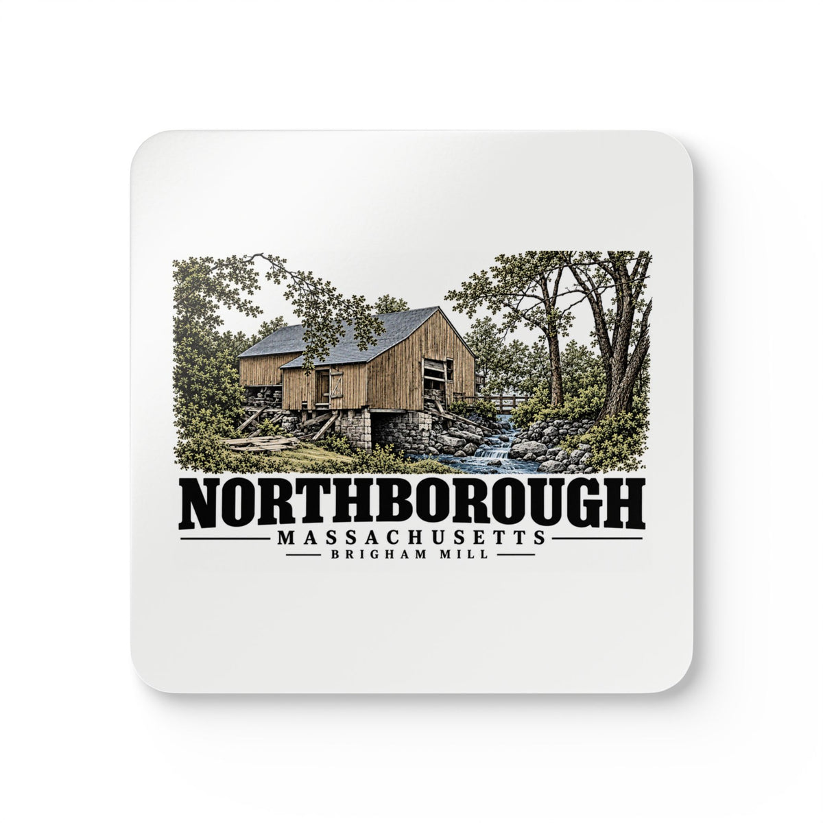 NORTHBOROUGH Brigham Mill Cork Back Coaster Set - Assabet Valley Goods