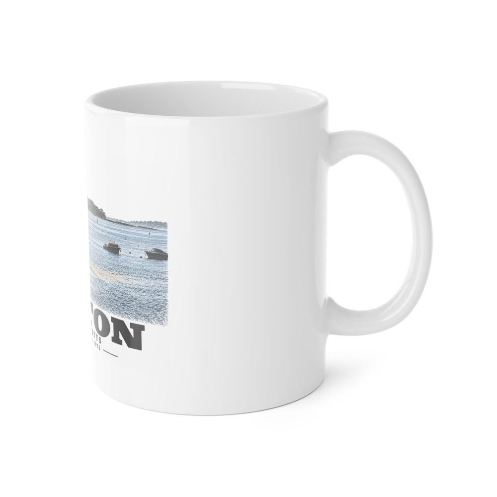 Boston Harbor Islands from Morrissey Boulevard - Toward Thompsons Island 11 oz White Ceramic Mug - Boston Harbor