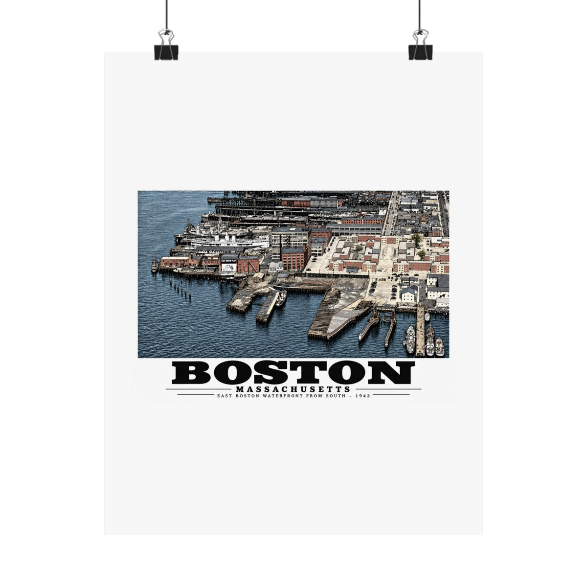 Maritime Coal Co., East Boston, MA -from South 1000 ft. Matte Heritage Poster — 11 × 14 and 18 × 24 in - Boston Harbor