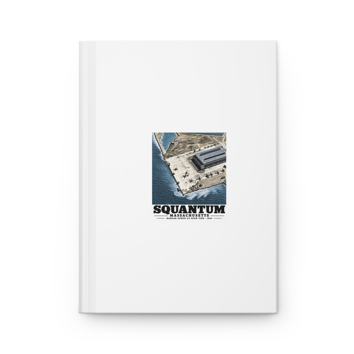 NAS Squantum at high tide Matte Hardcover Journal - Boston Harbor