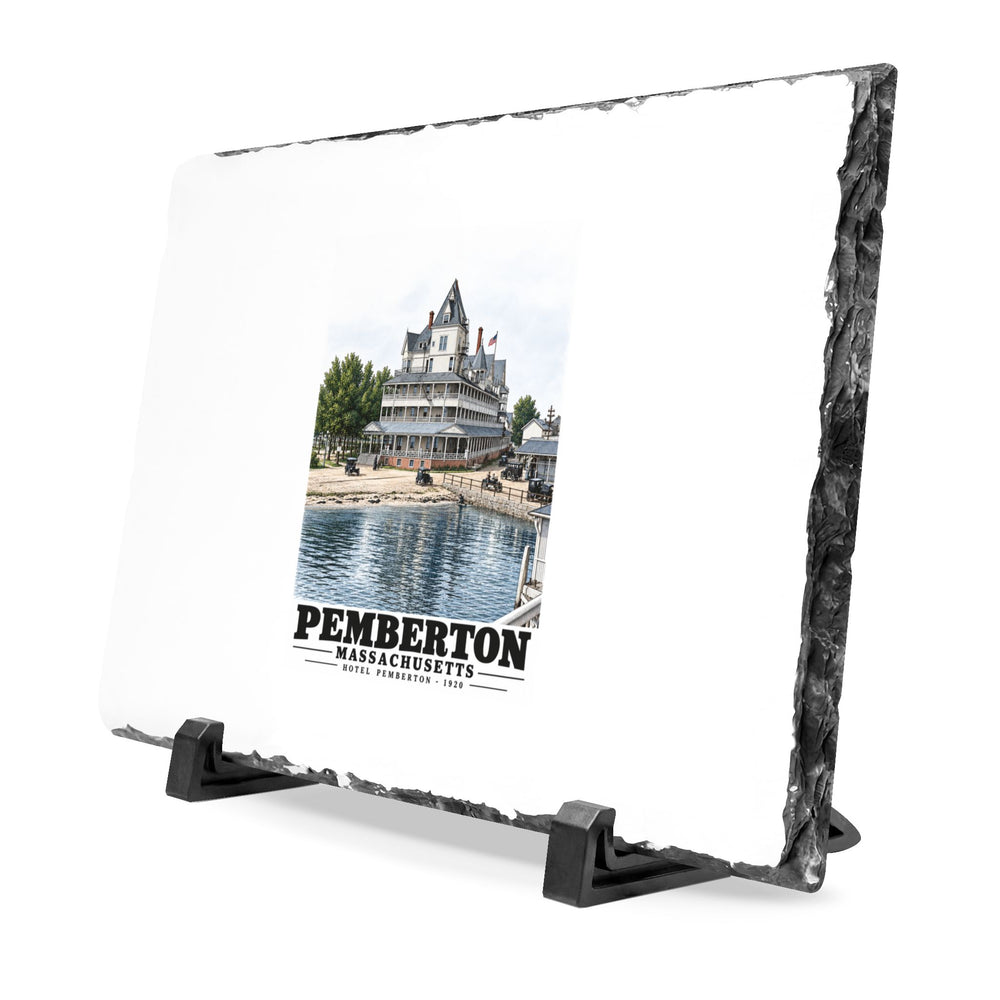 Hotel Pemberton, Nantasket 7 × 11 in Slate Desk Plaque - Boston Harbor