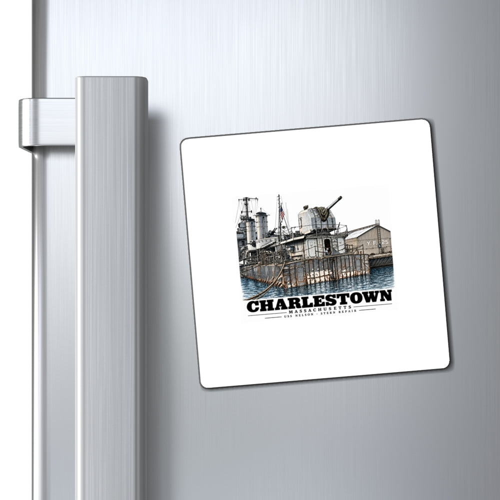USS Nelson magnet displayed on refrigerator