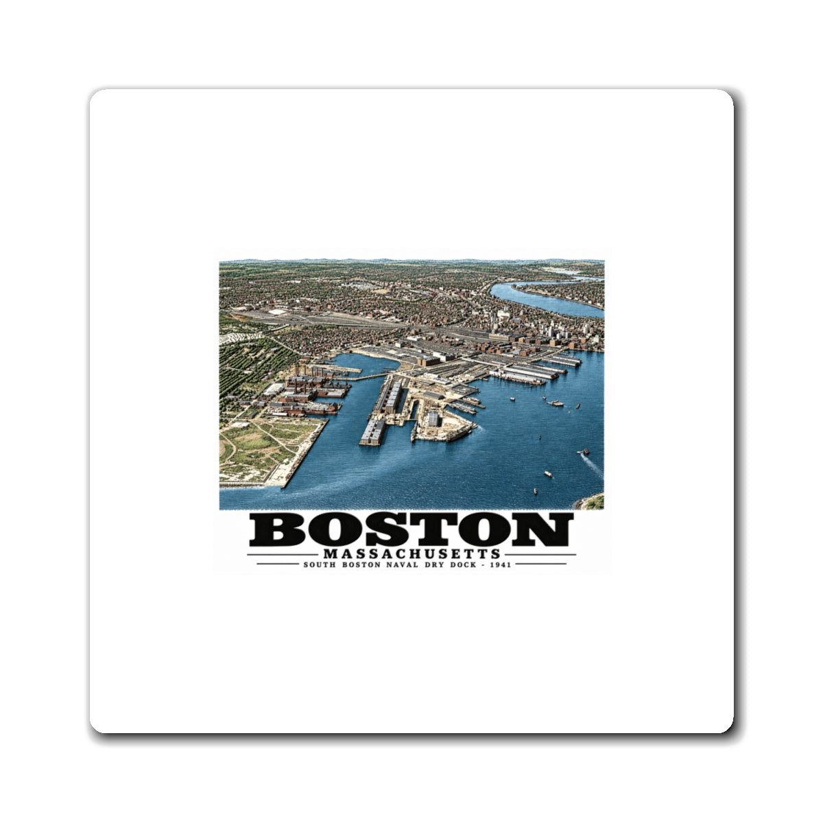 Navy Yard Annex, So. Boston, MA from East, 3000 feet 4 in Magnet - Boston Harbor