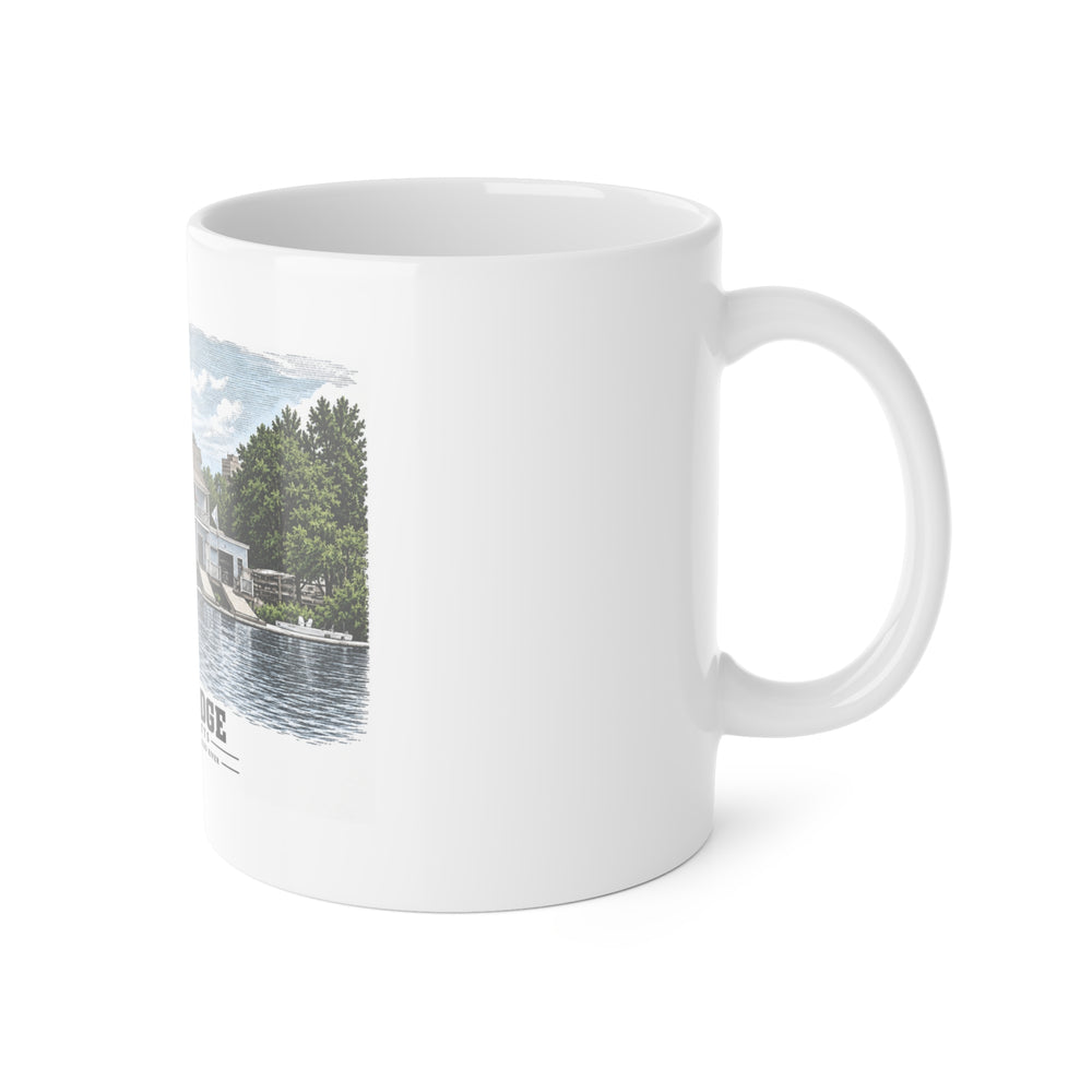 Riverside Boat Club, 769 Memorial Drive 11 oz White Ceramic Mug - Charles River