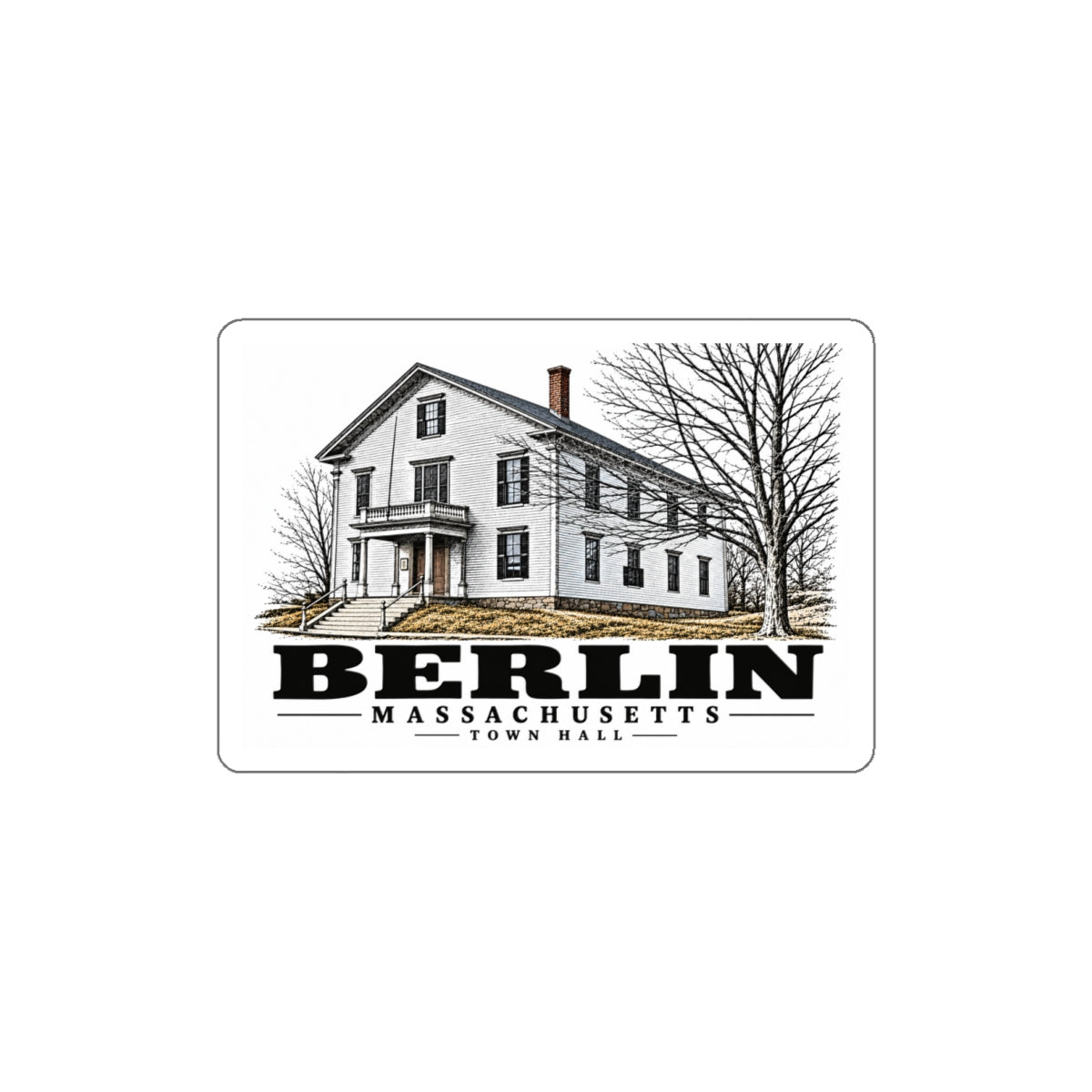 Illustrated Town Hall in Berlin on die-cut sticker