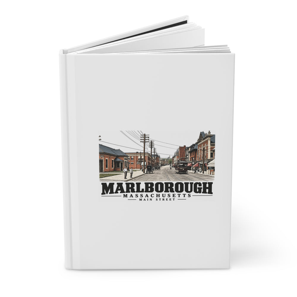 Illustrated Main Street in Marlborough on matte hardcover journal