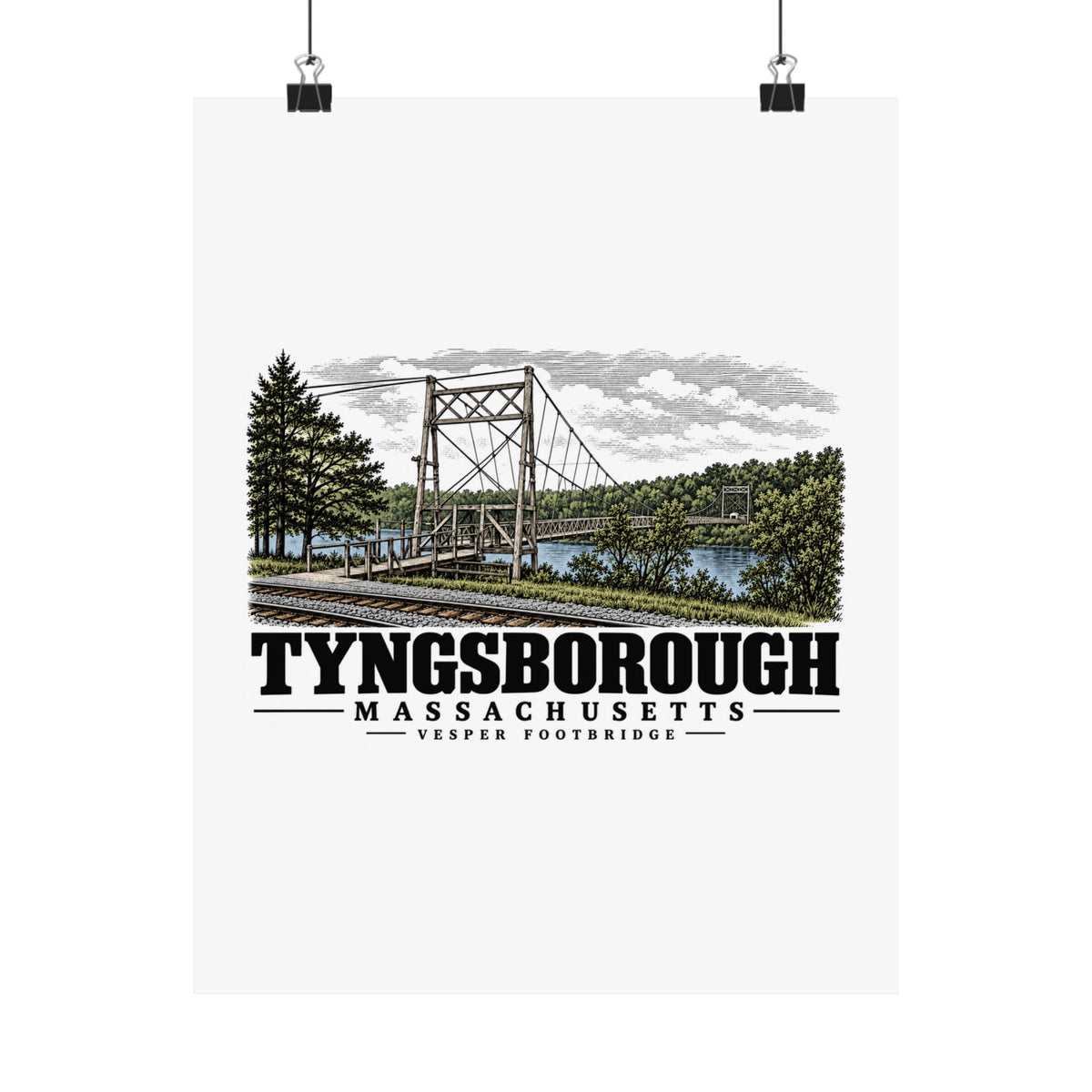 11 x 14 front of Vesper Footbridge matte poster, Tyngsborough, Massachusetts.