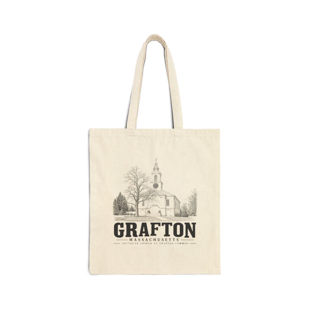 Grafton Unitarian Church at Grafton Common Heavy Canvas Tote - Natural - front product view