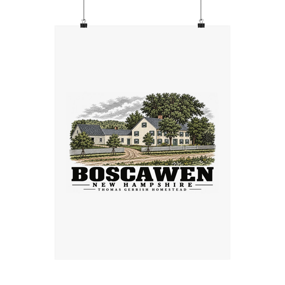 18 x 24 front of Thomas Gerrish Homestead matte poster, Boscawen, New Hampshire.