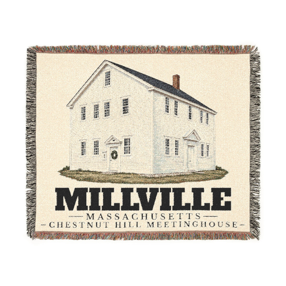 Chestnut Hill Meetinghouse — Millville, Massachusetts Woven Blanket