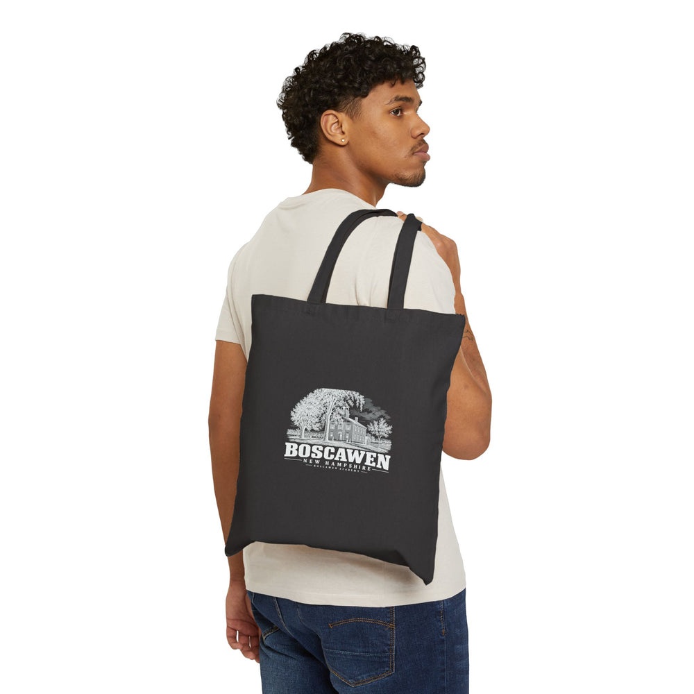 Boscawen Academy Natural + Black Heavy Canvas Tote - Merrimack Valley Goods