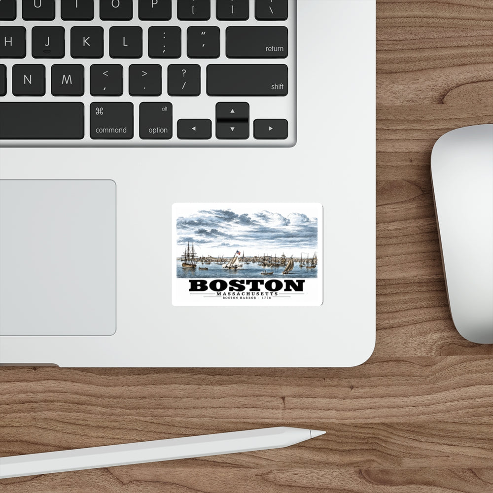 Boston Harbor 4 in White Die-Cut Sticker - Boston Harbor