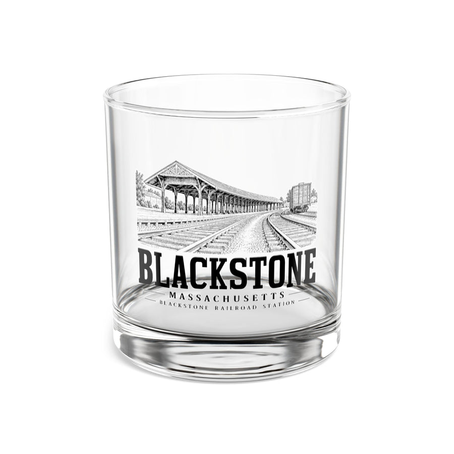 Blackstone Railroad Station 10 oz Rocks Glass in Clear — front view