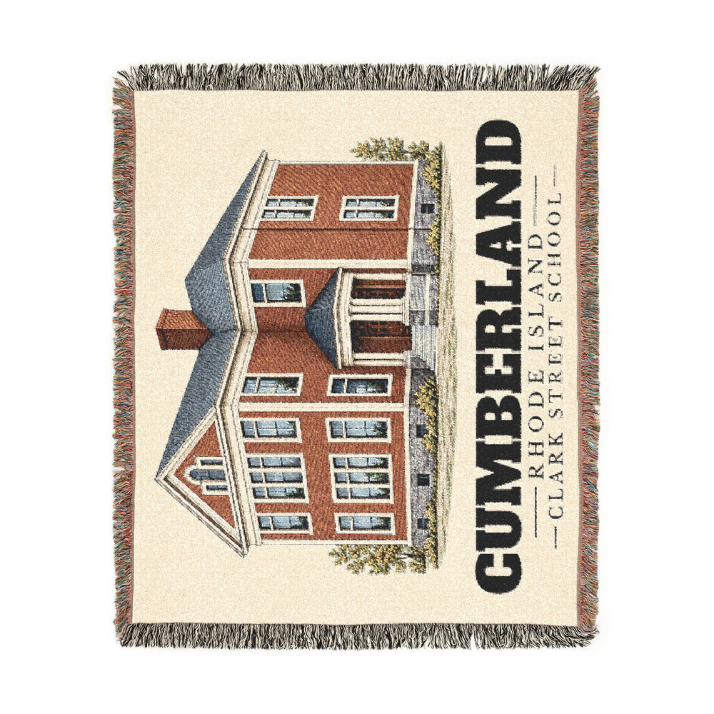 Clark Street School — Cumberland, Rhode Island woven blanket, product view 2