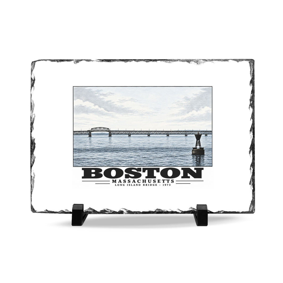 Long Island 7 × 11 in Slate Desk Plaque - Boston Harbor