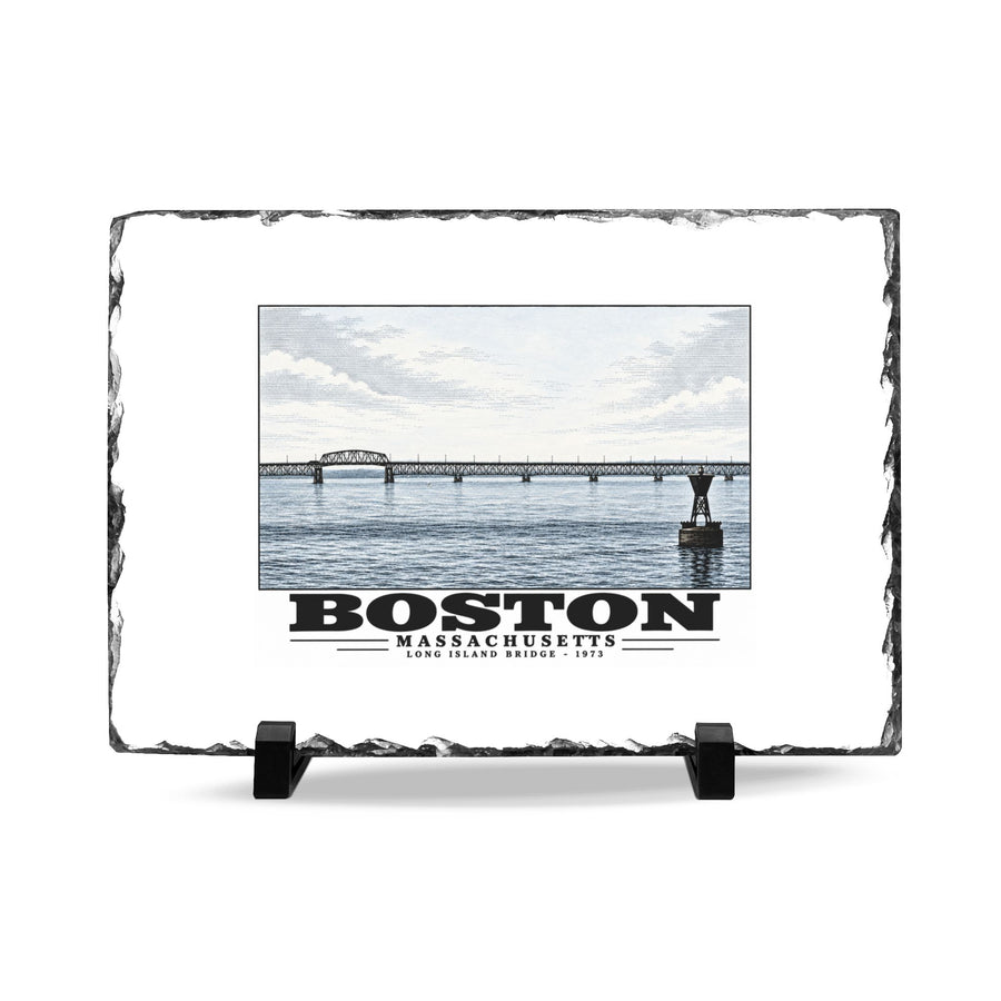 Long Island 7 × 11 in Slate Desk Plaque - Boston Harbor