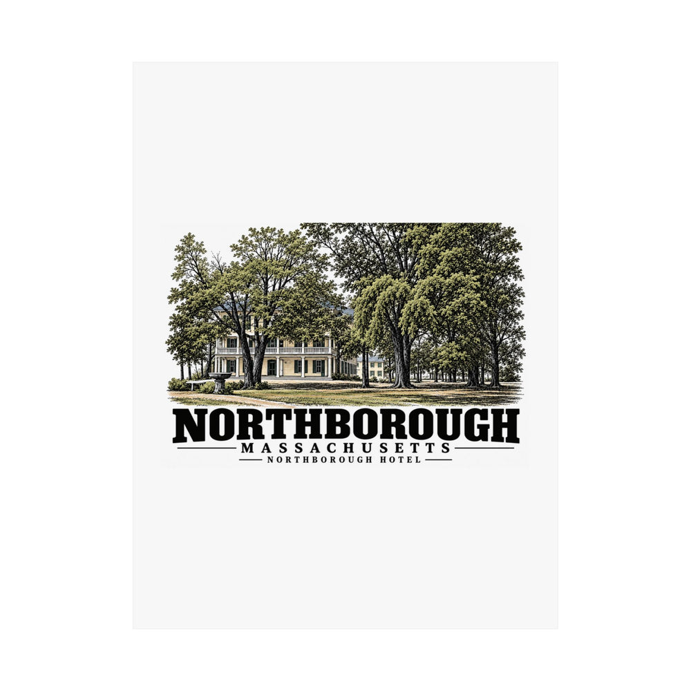 Illustrated Northborough Hotel in Northborough on unframed matte poster