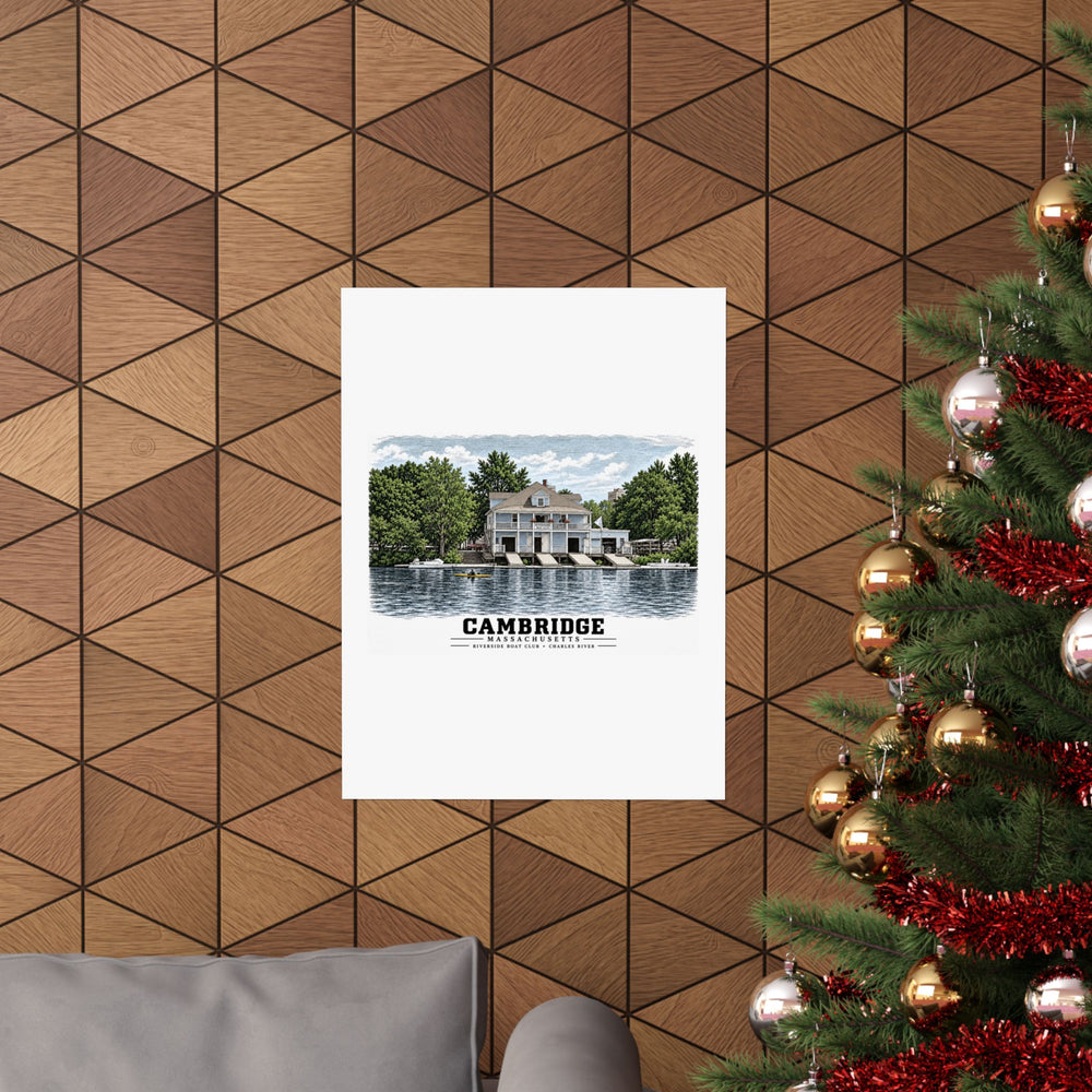 Riverside Boat Club, 769 Memorial Drive Matte Heritage Poster — 11 × 14 and 18 × 24 in - Charles River